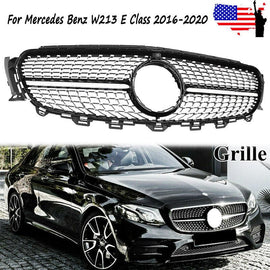Forged LA VehiclePartsAndAccessories Black Diamond Grille Fit Mercedes Benz W213 E-CLASS 2016-2020 W/ CAMERA HOLE