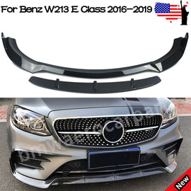 Forged LA VehiclePartsAndAccessories BRABUS Look Front Splitter For Benz W213 E63 E63S AMG Sedan 2016-19 Shiny Black