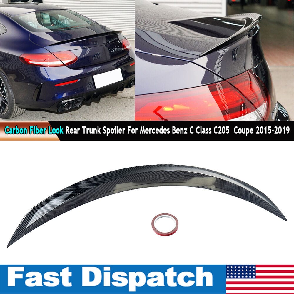 Forged LA VehiclePartsAndAccessories Carbon Fiber Look Rear Trunk Spoiler Wing AMG Style For Benz C205 C43 C63 Coupe