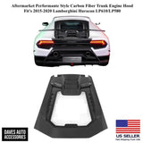 Carbon Fiber Performance Style Rear Engine Cover Hood Trunk With Glass For Lamborghini Huracan LP580 610