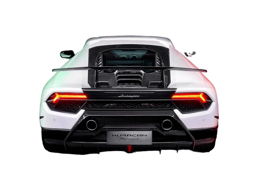 Forged LA VehiclePartsAndAccessories Carbon Fiber Performance Style Rear Engine Cover Hood Trunk With Glass For Lamborghini Huracan LP580 610