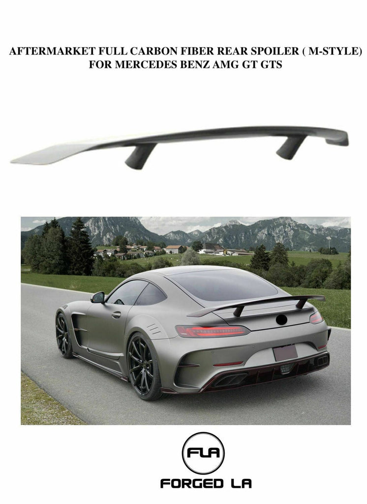 Forged LA VehiclePartsAndAccessories Carbon Fiber Rear Trunk Spoiler Wing For Mercedes Benz AMG GT GTS M-Style 16-18