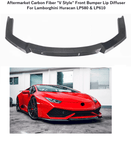 Carbon Fiber V Style Front Bumper Lip Diffuser - Lamborghini Huracan LP610 580