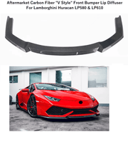 Load image into Gallery viewer, Forged LA VehiclePartsAndAccessories Carbon Fiber V Style Front Bumper Lip Diffuser - Lamborghini Huracan LP610 580
