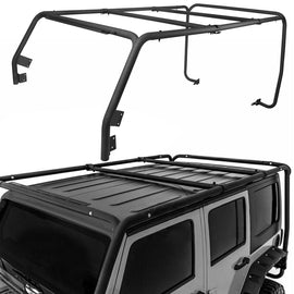 Forged LA VehiclePartsAndAccessories Cargo Roof Rack System Base+Top Cross Bar For 07-18 Jeep Wrangler JK 4 Door ONLY