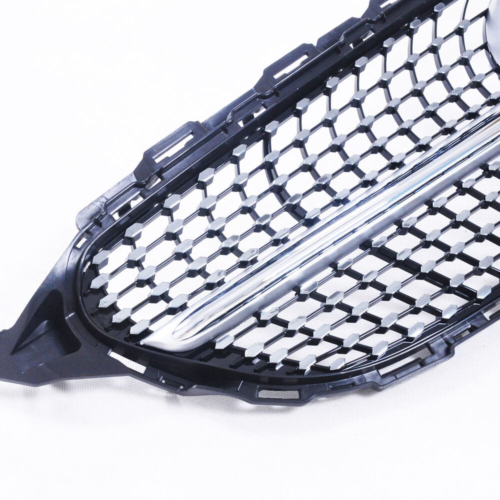 Forged LA VehiclePartsAndAccessories Diamond Grille For Mercedes Benz W205 C Class C300 C43 2019+ Grill W/ Camera