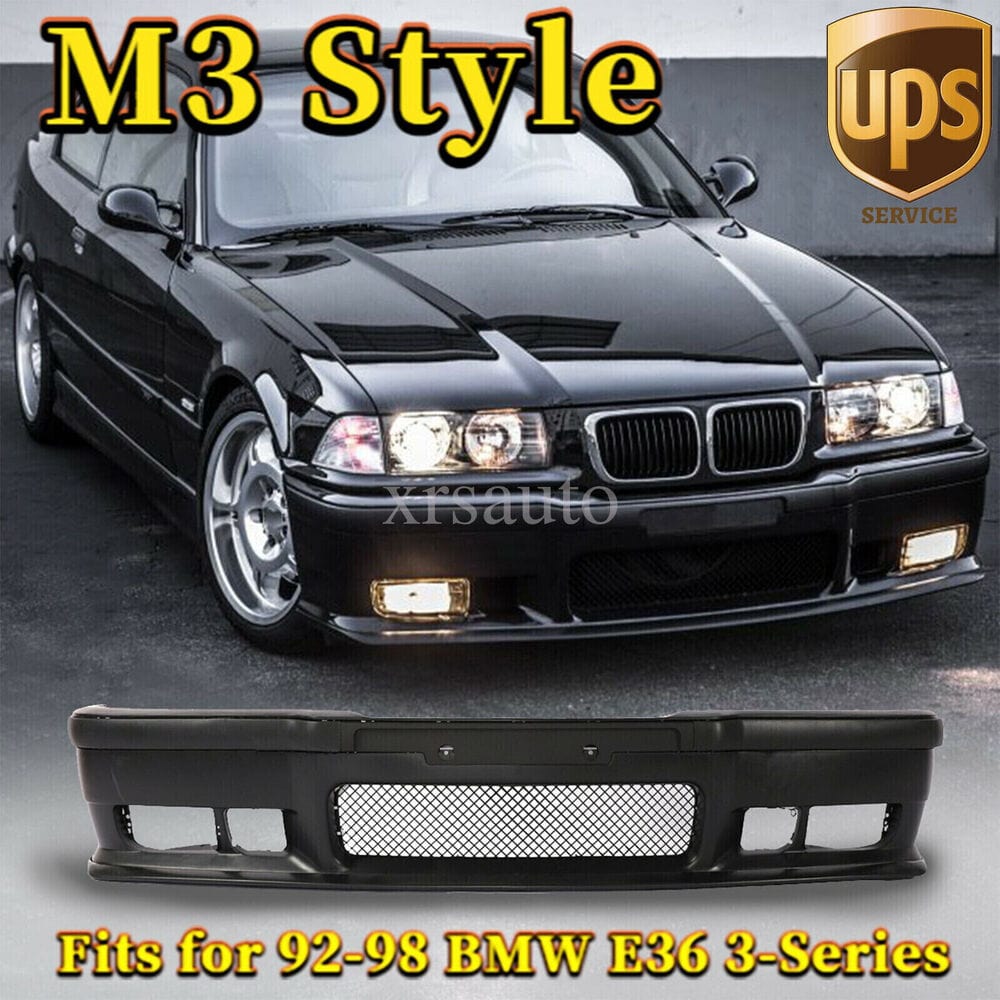 Forged LA VehiclePartsAndAccessories Fit 92-98 BMW E36 3Series 1Pc M3 Style Replacement Front Bumper Body Kit+Grille