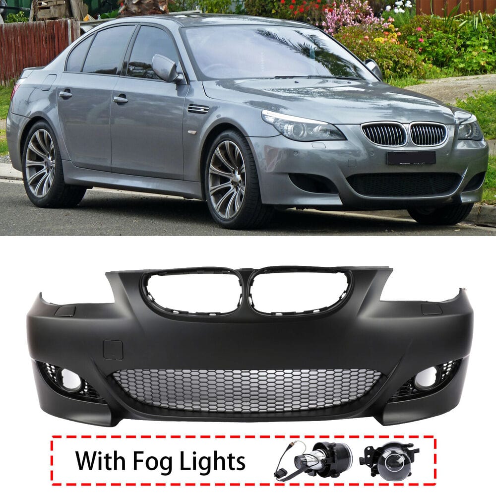 BMW VehiclePartsAndAccessories Fit BMW 5 Series E60 04-10 M5 Style Air Duct Type Front Bumper w/o PDC w/ fog