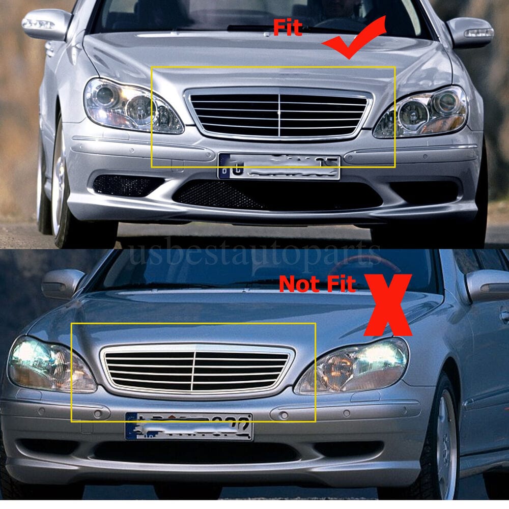 Forged LA VehiclePartsAndAccessories Fit Mercedes Benz S-Class 03-06 W220 S500 S600 S55AMG Silver Front Grille Grill