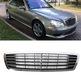 Forged LA VehiclePartsAndAccessories Fit Mercedes Benz S-Class 03-06 W220 S500 S600 S55AMG Silver Front Grille Grill
