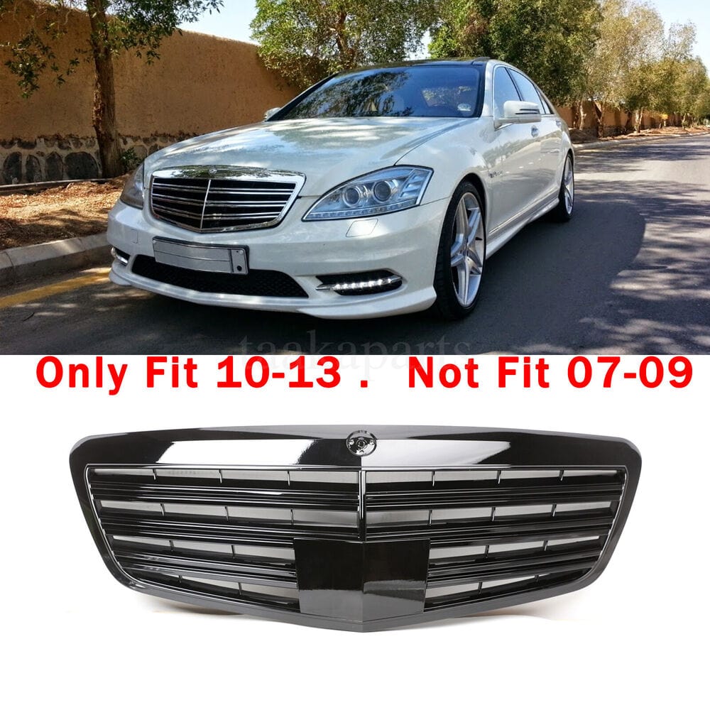 Forged LA VehiclePartsAndAccessories For 10-13 Mercedes Benz S400 S550 W221 Front Grille Grill S63 Style Gloss Black