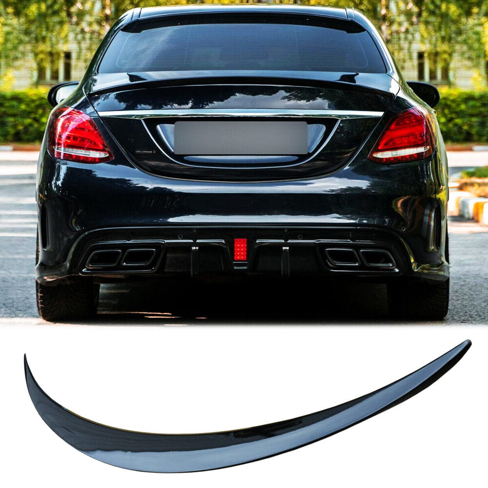 Forged LA VehiclePartsAndAccessories For 15-20 Mercedes W205 C Class 4DR AMG Sedan Trunk Spoiler Wing Black Painted