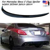 For 15-20 Mercedes W205 C Class 4DR AMG Sedan Trunk Spoiler Wing Black Painted