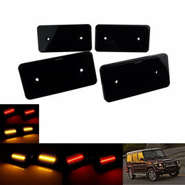 Forged LA VehiclePartsAndAccessories For 2002-2014 Mercedes G-Class W463 G500 G550 LED Side Marker Lights Black Lens