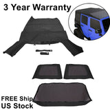 For 2007-2009 Jeep Wrangler 4 Door Replacement Black Soft Top Tinted Windows