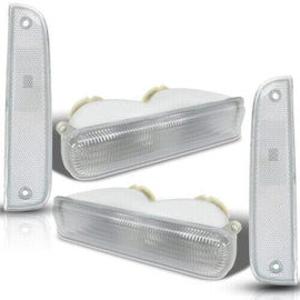 Forged LA VehiclePartsAndAccessories For 97-01 Jeep Cherokee Clear Chrome Front Corner Lamps + Bumper Signal Lights