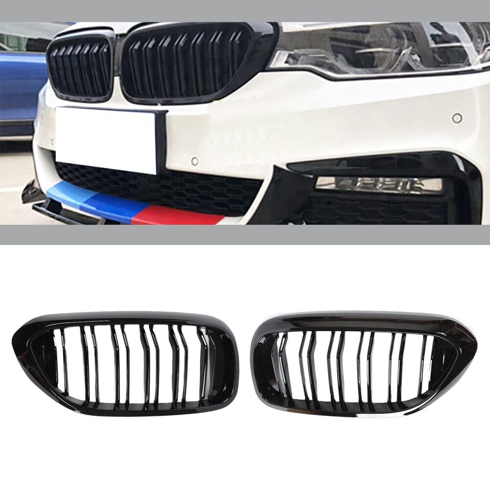 BMW VehiclePartsAndAccessories For BMW 5 Series G30 G31 G38 Gloss Black Front Kidney Grille Dual Slat 17-18