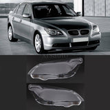For BMW E60 E61 5 Series 525i 530i Pair Headlamp Headlight Clear Lens Cover