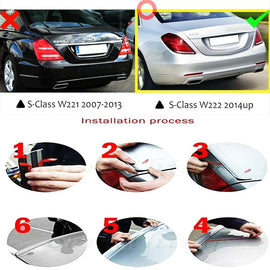 Forged LA VehiclePartsAndAccessories For Mercedes Benz W222 S400 S65 AMG 2014+ Carbon Fiber Style Trunk Spoiler Wing