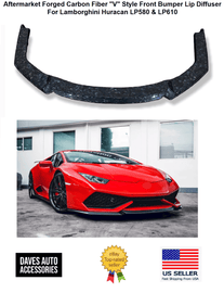 Forged LA VehiclePartsAndAccessories Forged Carbon Fiber V Style Front Bumper Lip Diffuser - Lamborghini Huracan