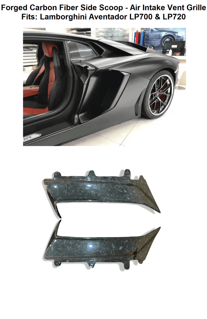 Forged LA VehiclePartsAndAccessories Forged Carbon Side Scoop Air Intake Vent Grille Cover For Lamborghini Aventador