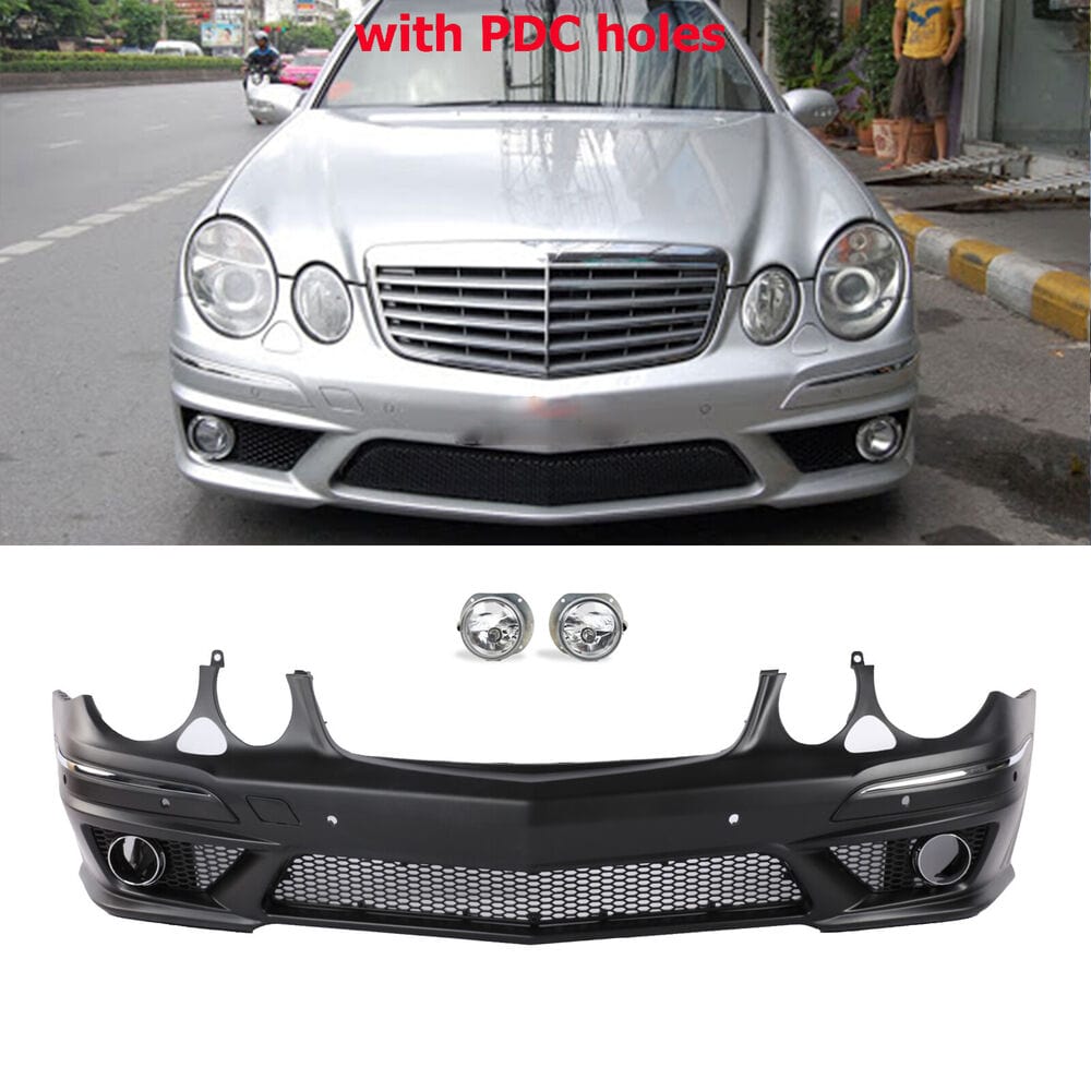 Forged LA VehiclePartsAndAccessories Front Bumper Body kit W/ PDC E63 AMG Style For 2007-2009 Mercedes W211 E-Class