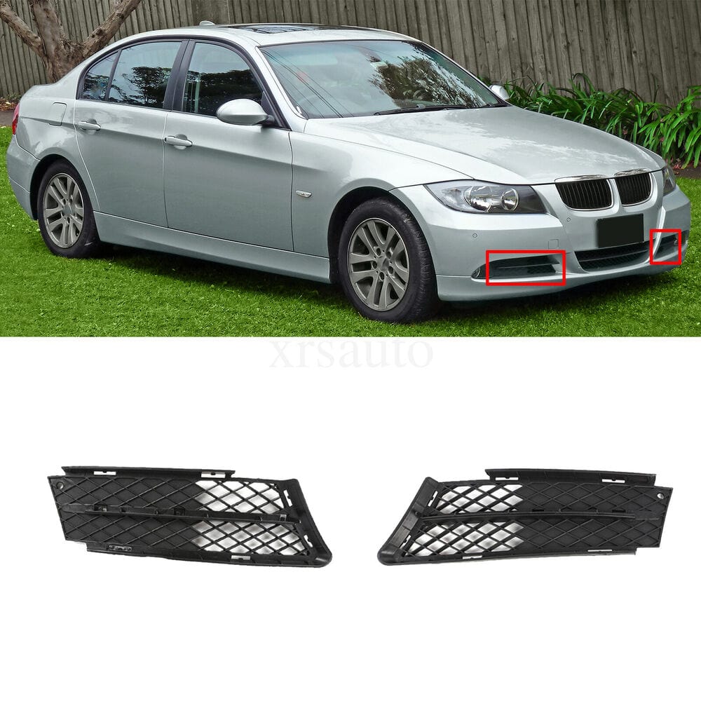 Forged LA VehiclePartsAndAccessories Front Bumper Fog Light Grills Grilles Cover For BMW 05-07 E90 E91 LCI 323i 325i