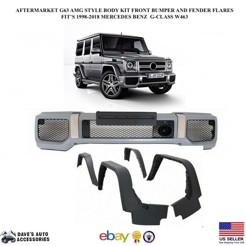 Mercedes Benz VehiclePartsAndAccessories FRONT BUMPER + G63 FLARES CONVERSION FACELIFT BODY KIT COVER UPGRADE SET G500