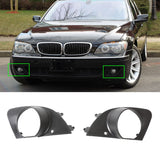 Front Bumper Grill Fog Light Lamp Covers For BMW E65 E66 750i 760Li 05-08 Black