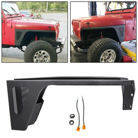 Forged LA VehiclePartsAndAccessories Front Fender Flares Rock Guard LED Eagle Lights Fit 87-95 Jeep Wrangler YJ