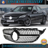 Front Grille W/Camera Hole For Mercedes-Benz W205 C Class 2019-on Diamond Style