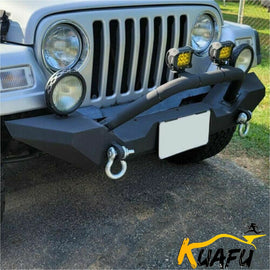 Forged LA VehiclePartsAndAccessories Front & Rear Bumper w/ Tire Carrier & D-Rings For 1987-2006 Jeep Wrangler TJ YJ