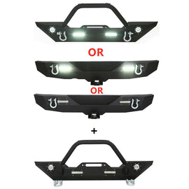 Forged LA VehiclePartsAndAccessories Front/Rear Bumper Winch Plate D-Ring For 07-18 Jeep Wrangler JK