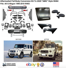 Load image into Gallery viewer, Mercedes Benz VehiclePartsAndAccessories G500 G550 to 2019+ G63 Full Upgrade Body Kit Bumper fenders Hood Facelift Guad