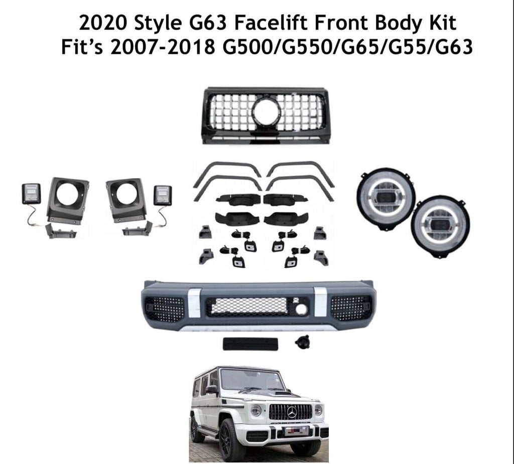 Aftermarket Products VehiclePartsAndAccessories G63 Bumper Grille for G500 G550 G55 Body Kit Facelift Upgrade 2019+ Style GWagon