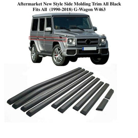 Forged LA VehiclePartsAndAccessories G63 SIDE FULL MOLDINGS BLACK GLOSS SIDE BODY W463 RUBBERS TRIM G550 NEW STYLE