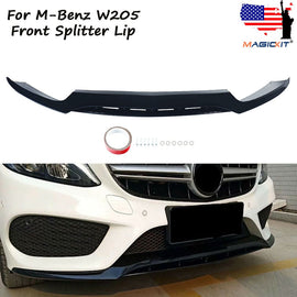 Forged LA VehiclePartsAndAccessories Gloss Black Front Splitter Bumper Lip For 2015+ Mercedes Benz C Class W205 Base