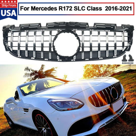 Forged LA VehiclePartsAndAccessories GT GRILLE For Mercedes Benz R172 SLC-CLASS 16-21 Chrome/Black Front Bumper Grill