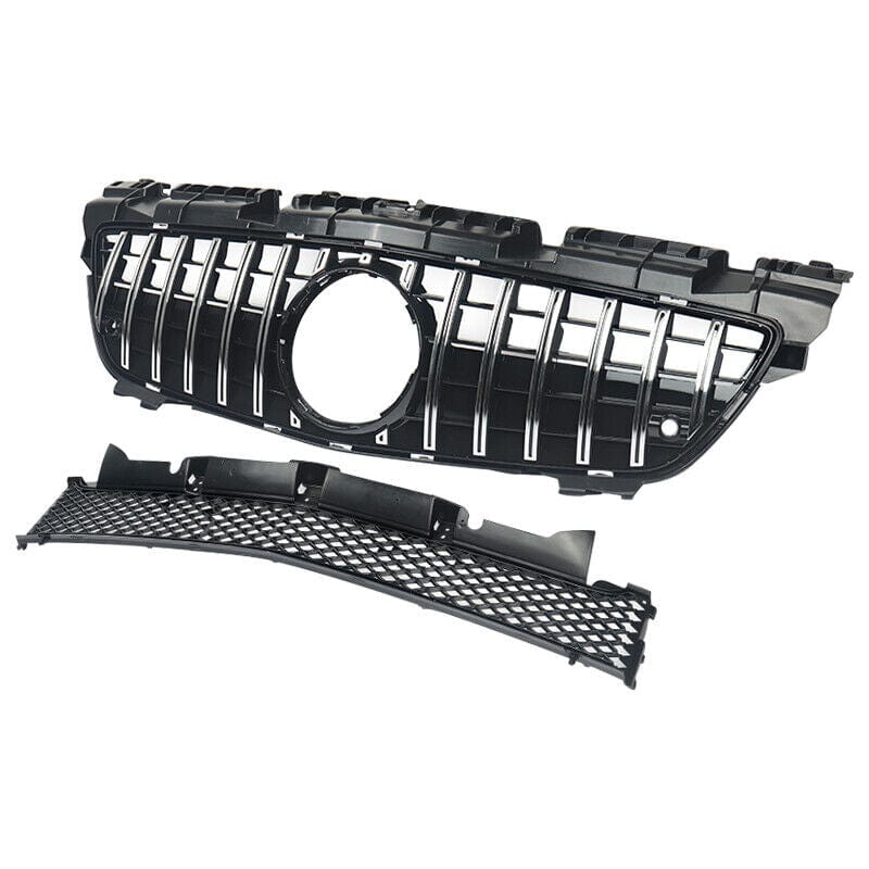 Forged LA VehiclePartsAndAccessories GT Upper + Lower Grille For Mercedes Benz R172 SLK-CLASS 2011-2015 Chrome/Black