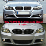 M3 Style Front Bumper Fit for 09-11 BMW E90 E91 4dr 3-Series + Glass Fog lights