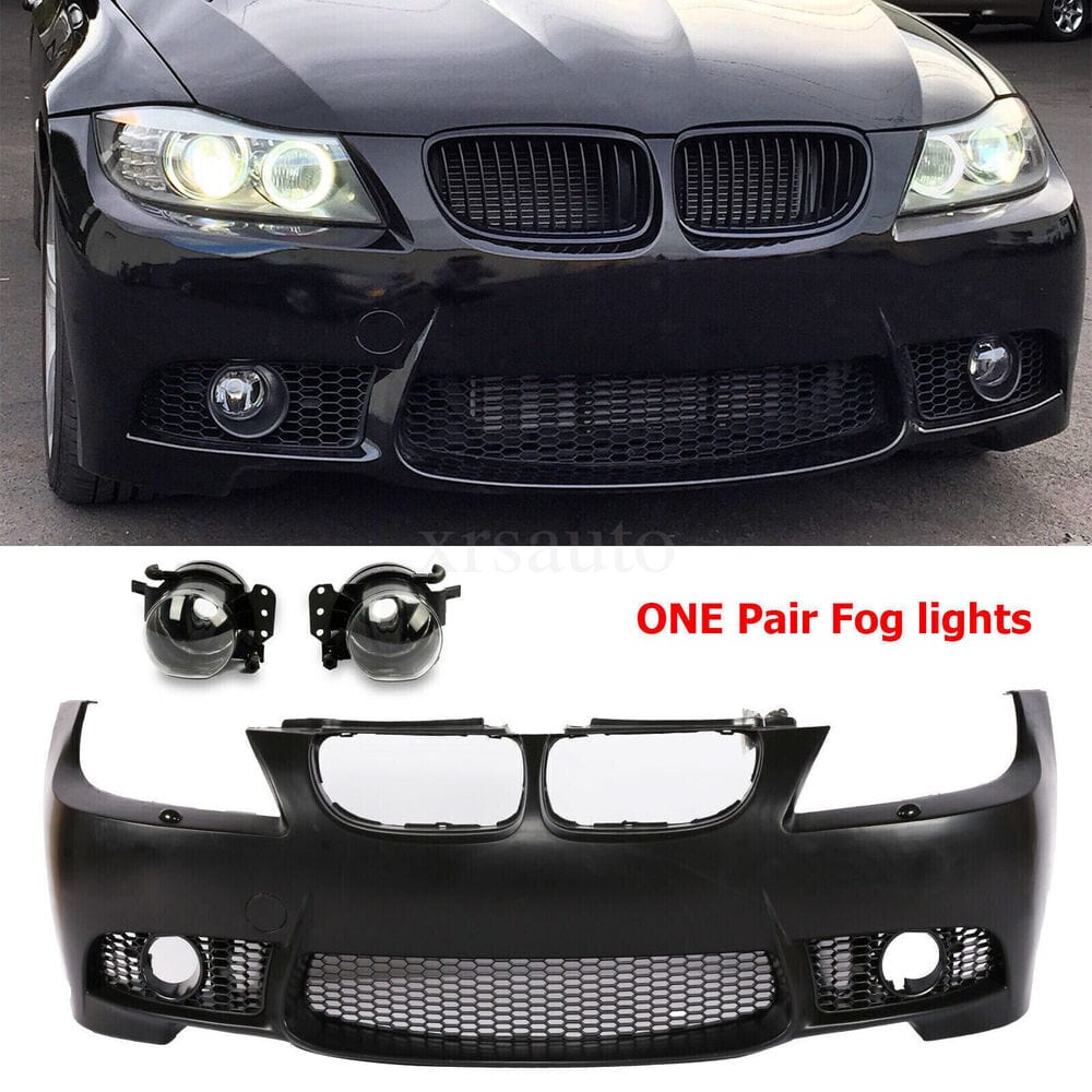 Forged LA VehiclePartsAndAccessories M3 Style Front Bumper Fit for 09-11 BMW E90 E91 4dr 3-Series + Glass Fog lights