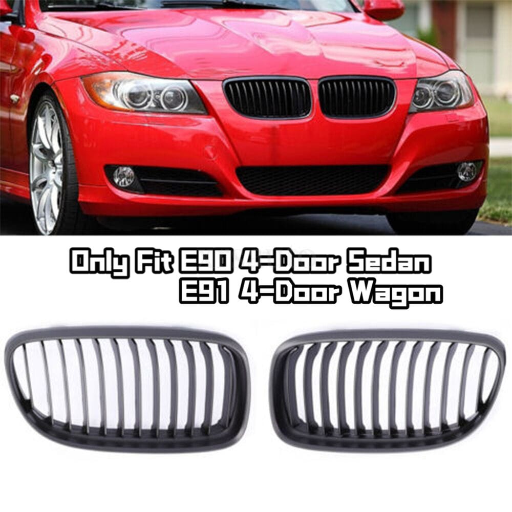 Forged LA VehiclePartsAndAccessories Matte Black Front Kidney Grill Grille For BMW E90 E91 M3 328i 335i 4Dr 2009-2011