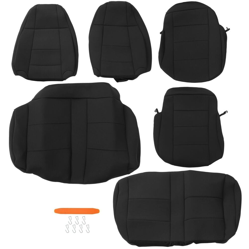 Forged LA VehiclePartsAndAccessories Neoprene Seat Covers For 91 92 93 94 95 Jeep Wrangler YJ 4WD SET (Front Rear)
