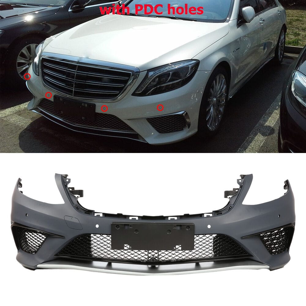 Forged LA VehiclePartsAndAccessories New S63 AMG Style Front Bumper Body Kit W/PDC W/Lip for Benz S-Class W222 14-17