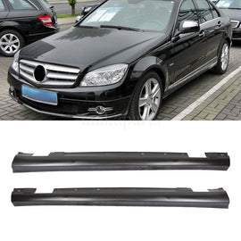 Forged LA VehiclePartsAndAccessories Pair Side Skirt Rocker Molding For Mercedes-Benz C-Class W204 2008-2013