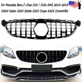 Forged LA VehiclePartsAndAccessories Panamericana GT R Grille for Benz W205 C205 C63 C63S AMG 2015-2018 W/o Camera