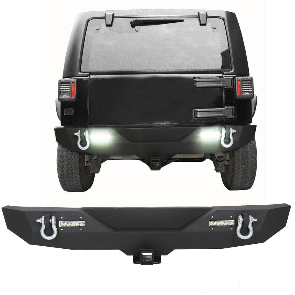 Forged LA VehiclePartsAndAccessories Powder-Coated Front Bumper + Rear Bumper Set For Jeep Wrangler 2007-2018 JK