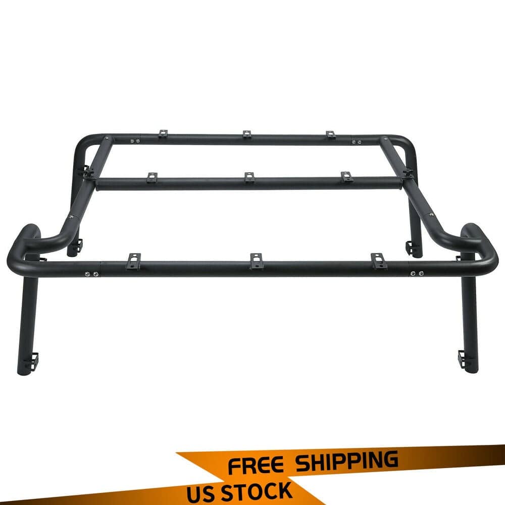 Forged LA VehiclePartsAndAccessories Powder Coated Roof Rack for 07-10 Jeep Wrangler JK Rubicon 2DR Textured Black