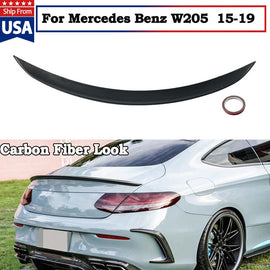 Davesautoacc.com VehiclePartsAndAccessories Rear Trunk Spoiler Wing Carbon Painted For 2015-19 Mercedes Benz C205 AMG Style