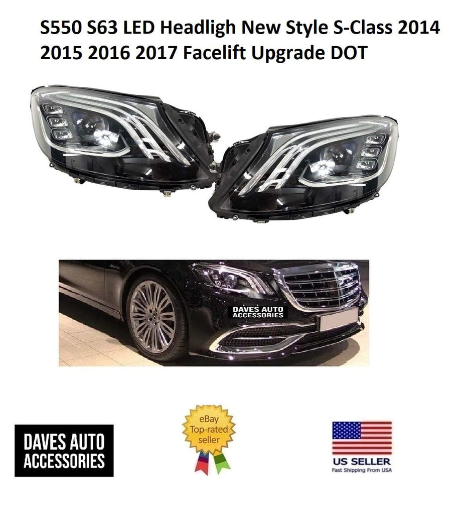 BMW VehiclePartsAndAccessories S550 S63 LED Headligh New Style S-Class 2014 2015 2016 2017 Facelift Upgrade DOT